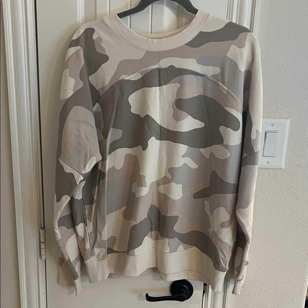 Columbia Camouflage Crewneck Sweater - Cream, Tan, Gray